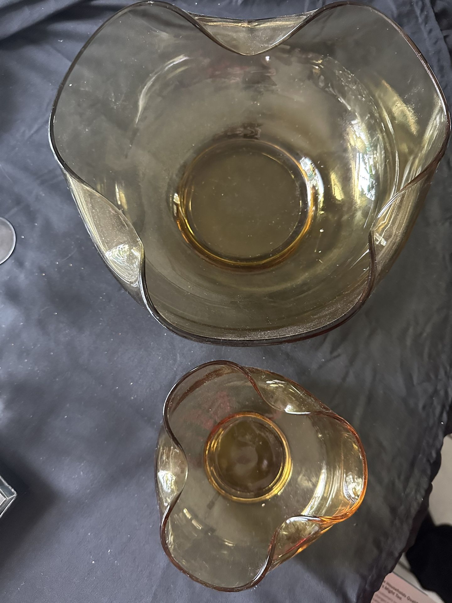 Vintage Anchor Hocking Chip And Dip Bowls