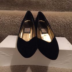 Nina Black Suede Dress Shoes
