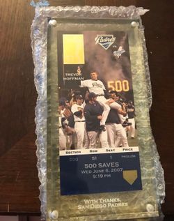 San Diego Padres Trevor Hoffman 500 saves plaque