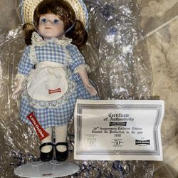 Vintage Little Debbie Porcelain Doll And Certificate 