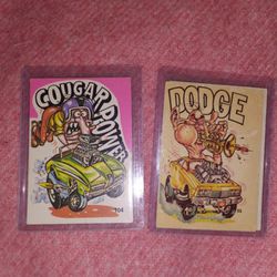 Oddrods 70s donruss Cartoon StickerTrading Cards