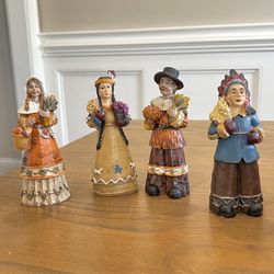 Greenbrier set of 4 man women harvest Resin figurines