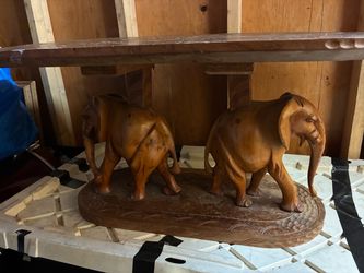 Carved elephant coffee table