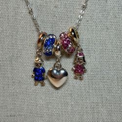 Girl and Boy Charm Necklace by Davinci