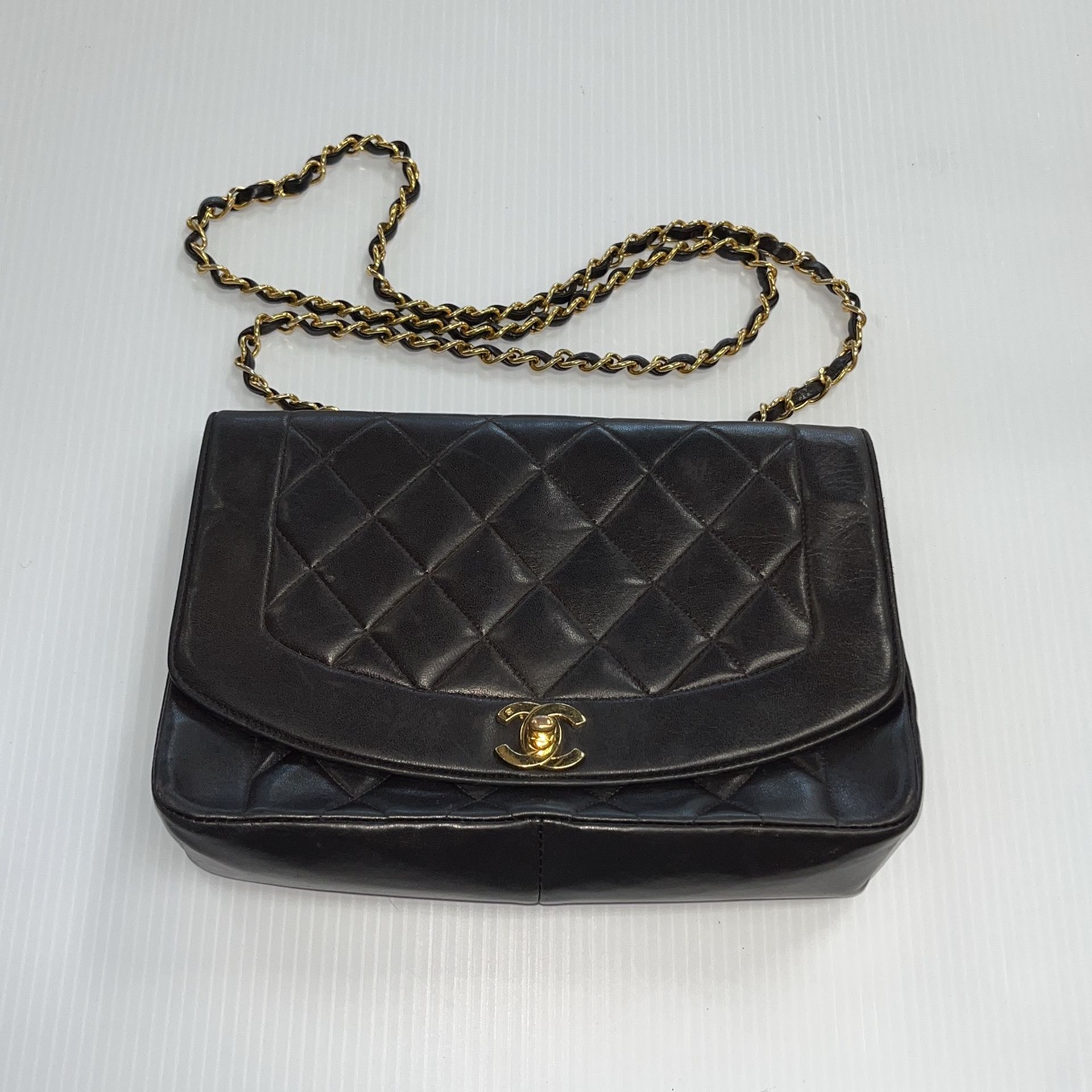 Chanel Diana Chain Purse, No Dust Bag, No Box, Entrupy Verified, In Used Condition