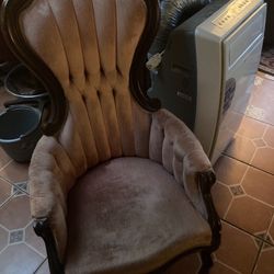 Vintage Victorian- Style Armchair-Mauve Majesty With Trufted Sass