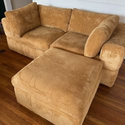 Yellow Couch & Ottoman 