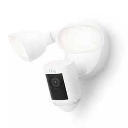Floodlight Cam Wired Pro - Smart Security Video Camera with 2 LED Lights, Dual Band Wifi, 3D Motion Detection, White