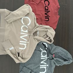 3 Calvin Klein (2)Hoodie Sweatshirts (1) Crew Neck 