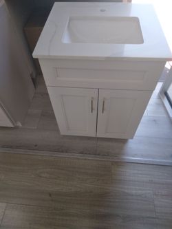 Grey light shaker vanity