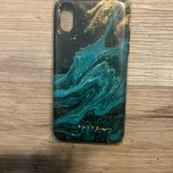 Blue And Gold Phone Case For iPhone X/XS