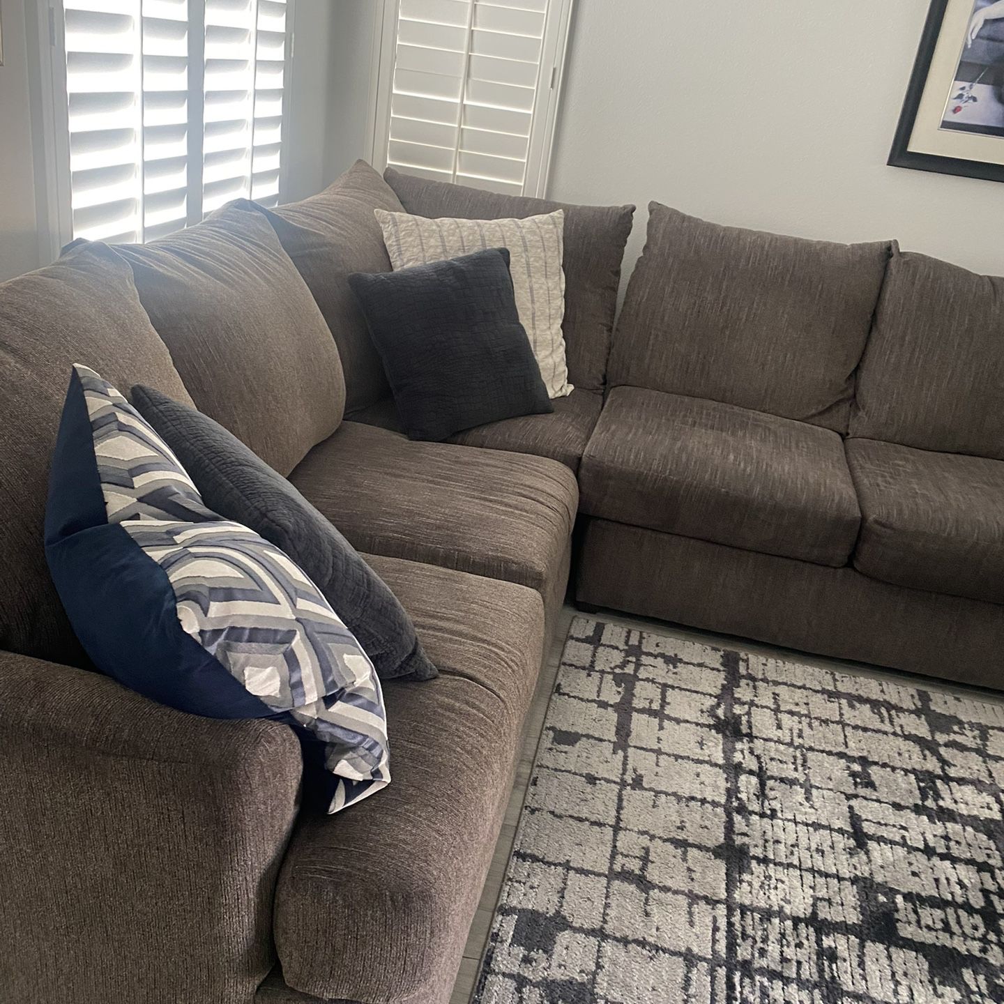 Sectional microfiber L- shaped Couch-$400