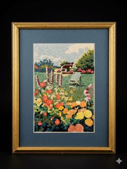 Vintage Handmade Art Painting Hand-woven 9'x13'(art) 15'x19' (Frame)unique