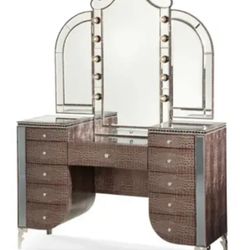 Faux Leather Vanity
