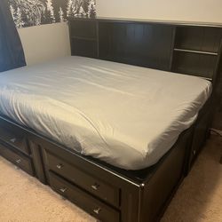 Full Size Bed Frame With Storage Drawers And Headboard