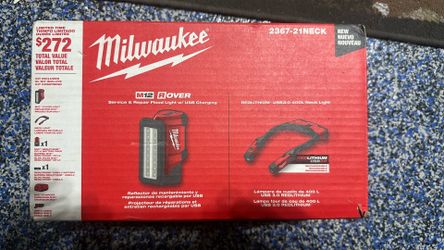 Milwaukee 2367-21NECK M12 ROVER Flood Light & USB Neck Light Kit (Open Box)