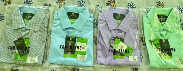 Tom Baine Men’s Short Sleeve Dress Shirts:Large 16-16.5,Slim Fit-Brand New Sealed.Sold separately.