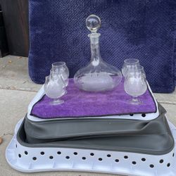 Tuscany Ship Decanter Set & Flintstone Mugs 
