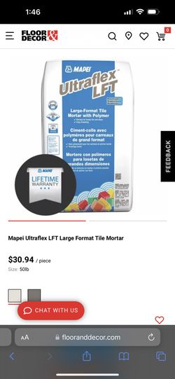 MAPEI ULTRAFLEX LFT WHITE - LARGE FORMAT TILE MORTAR