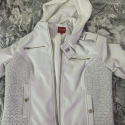 Guess White Leather Jacket
