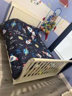 Cama full (bed full size) con colchón box spring y dos gaveteros