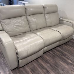 Real Leather Sofa Recliner And USB  