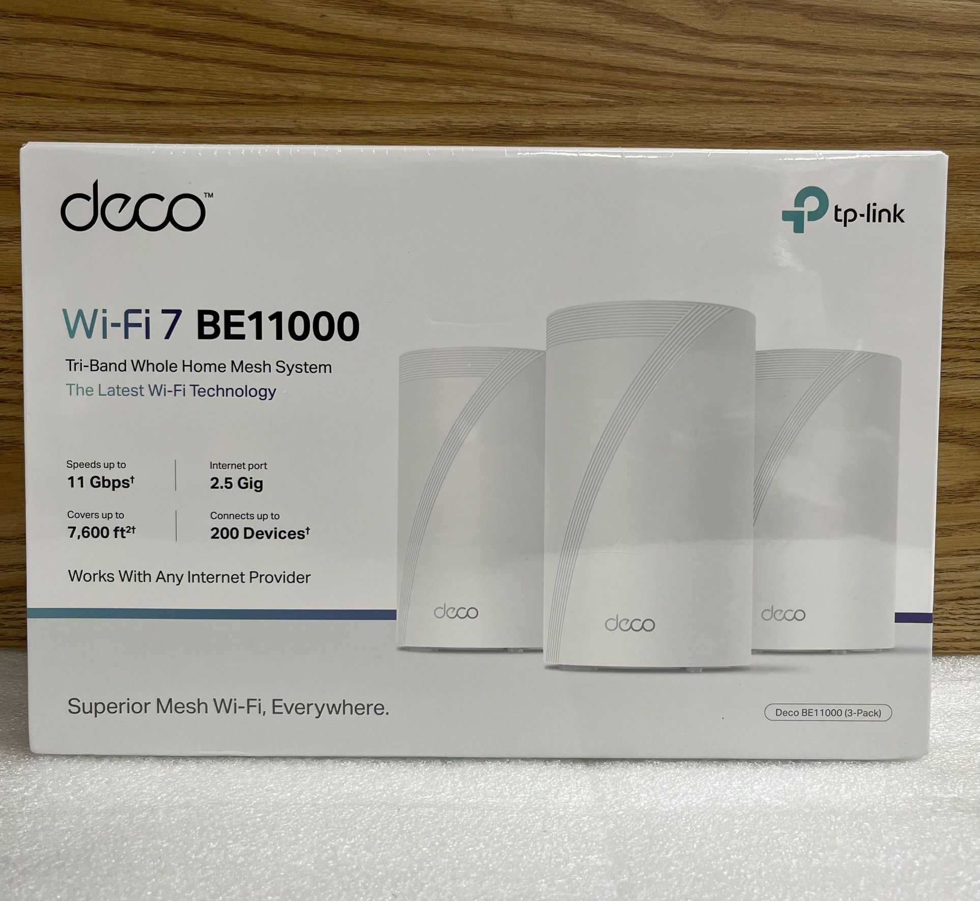 TP Link - Deco BE11000 Whole Home Mesh Wi-Fi 7 System (3-Pack) - White