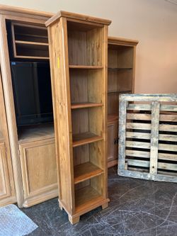 Narrow Pine Book Case