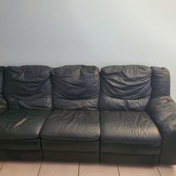 Black Reclining Leather Couch