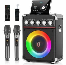 Portable Karaoke Machine with Wireless Microphones
