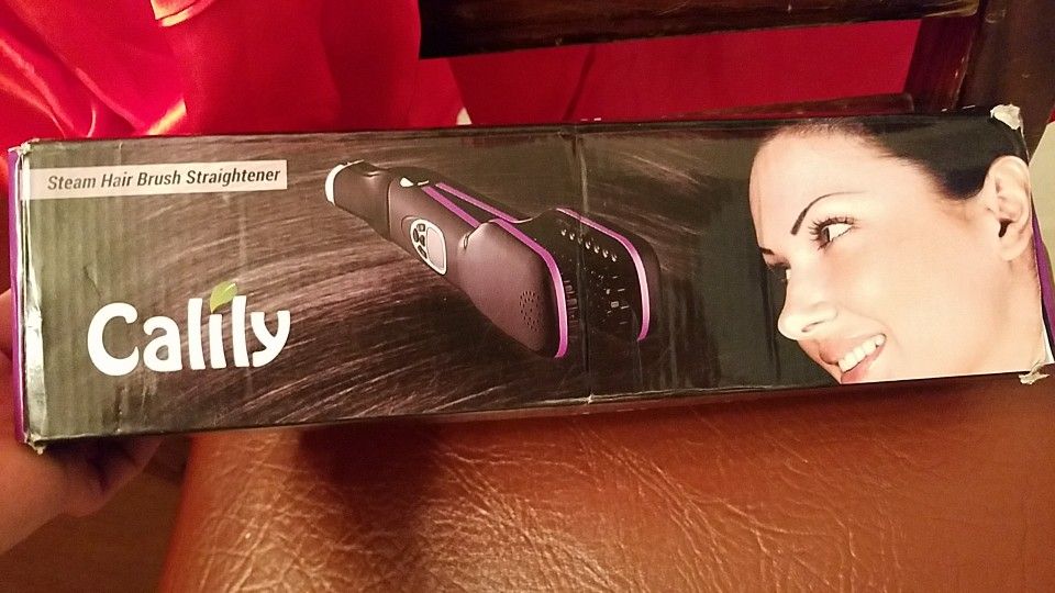 Calily steam hair brush straightener