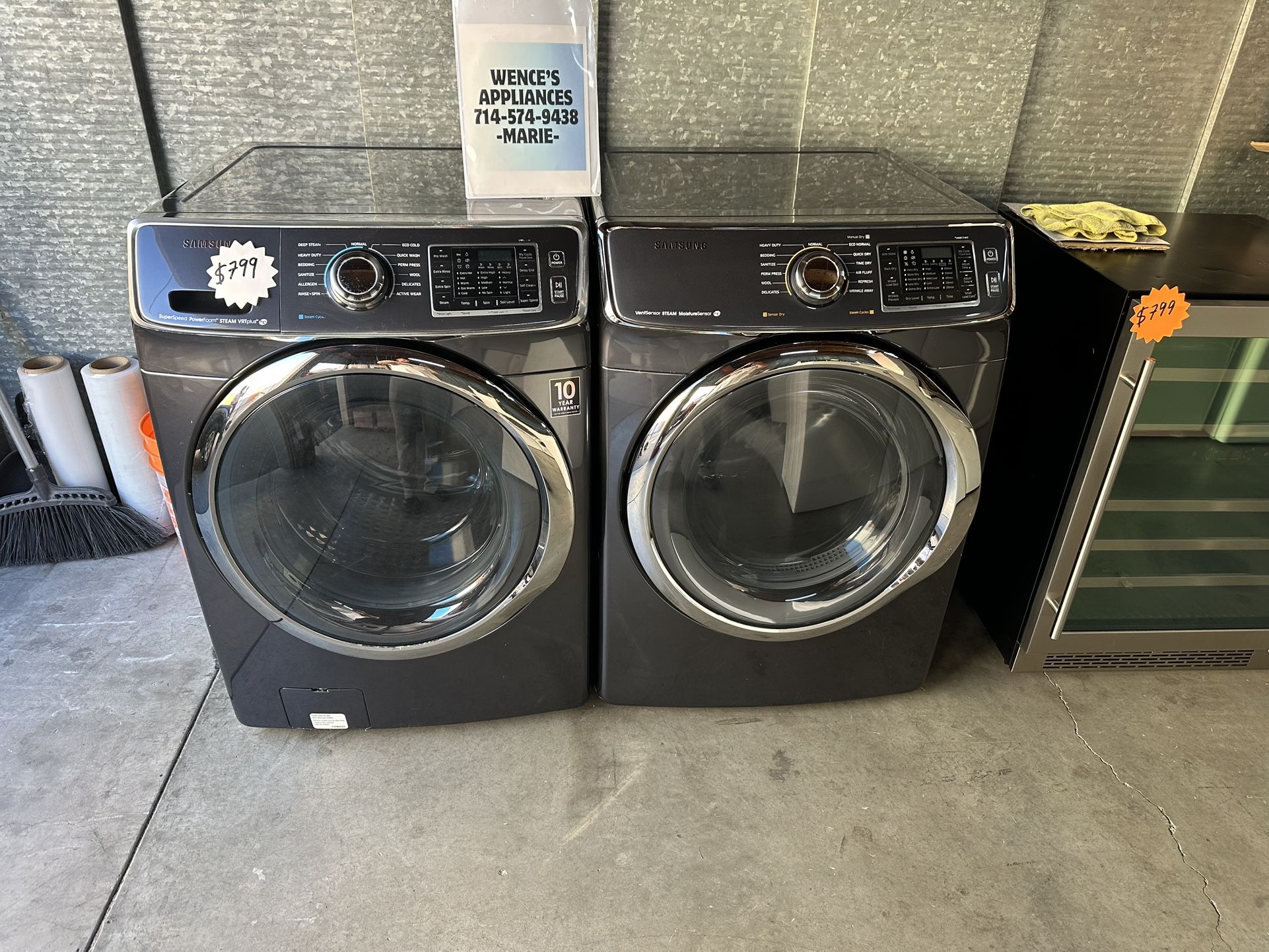 SAMSUNG FRONT LOAD WASHER & GAS DRYER SET