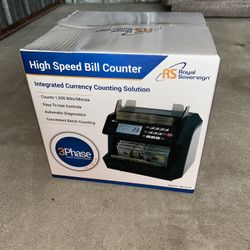 Royal Sovereign High Speed Money Counting Machine, with UV, MG, IR Counterfeit Bill Detector & Value