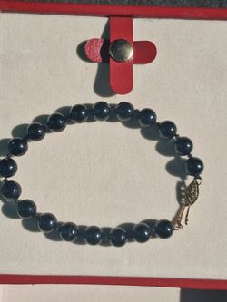 Black onyx bracelet with sterling silver