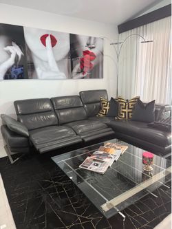 L shape leather sofa