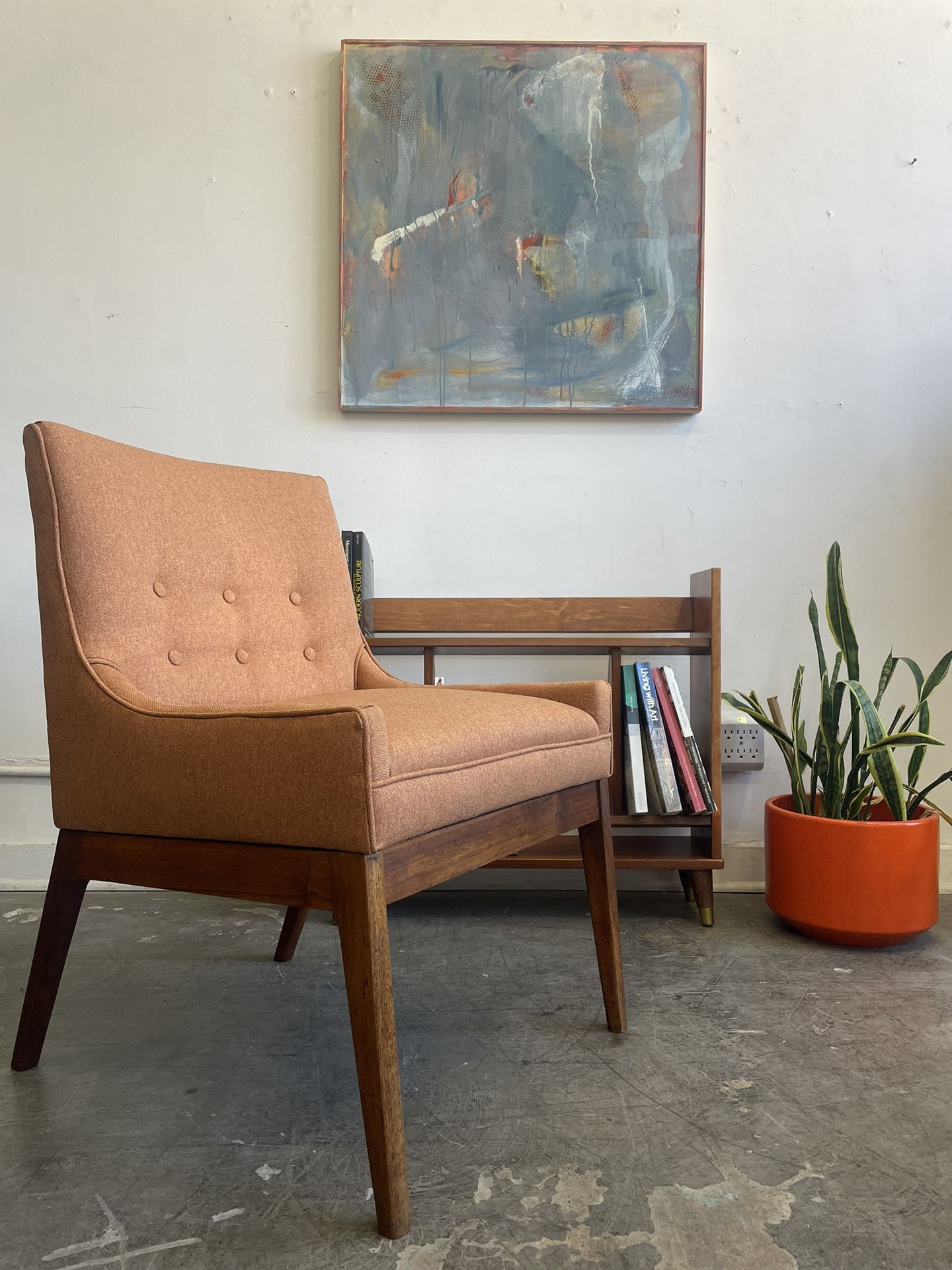 Mid Century Accent Walnut Chair 