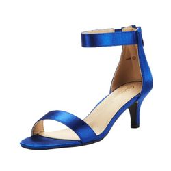 Dream Pairs Women's Fashion Ankle Strap Stilettos Low Heel Open Toe Sandals Party Dress Shoes FIONA ROYAL/BLUE