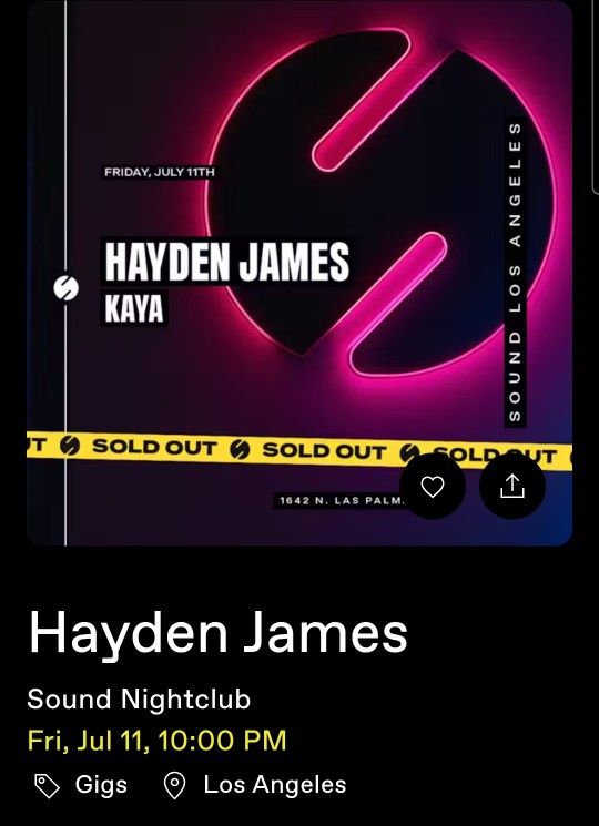 Hayden James Sound Nightclub