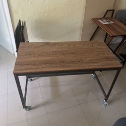 Wooden Table On Wheels