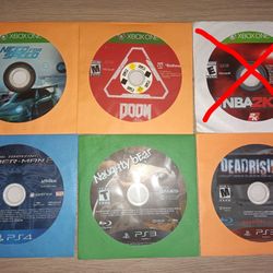 XBOX ONE, PS3 &PS4 Game Disc Lot