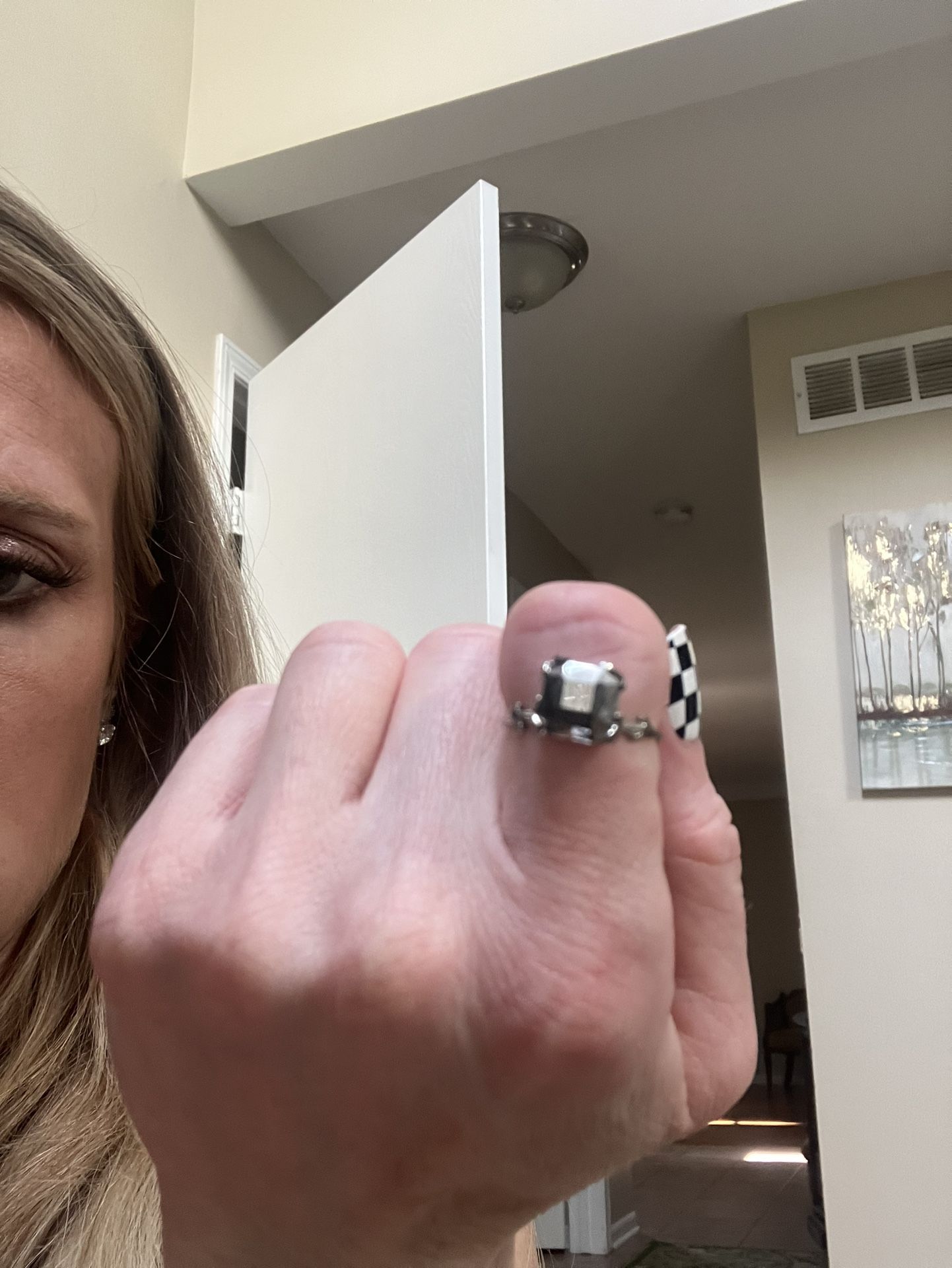 Dark Silver Gemstone Ring