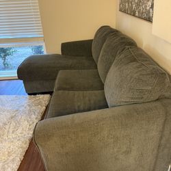 Sectional 85 Inches Long Gray Medium Size Comfortable 