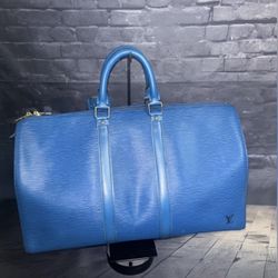 Vintage Blue Epi Louis Vuitton Keepall 50