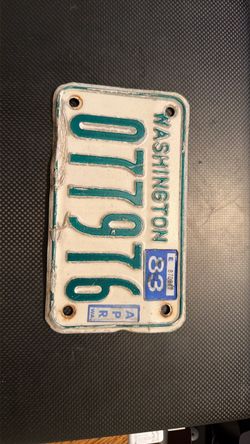 Vintage Washington State Motorcycle License Plate