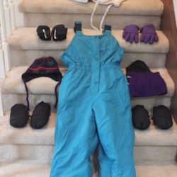 Ski Bib, Helmet, Gloves, Ski hat