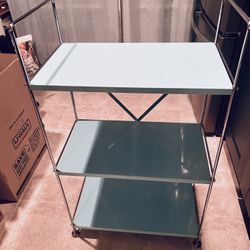 Turquoise Mod-Style Metal Shelving Unit