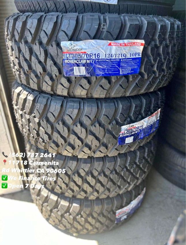 305/70R16 Atlander M/T New Set of Tires Installed and Balanced Set de Llantas Nuevas Instaladas y Balanceadas