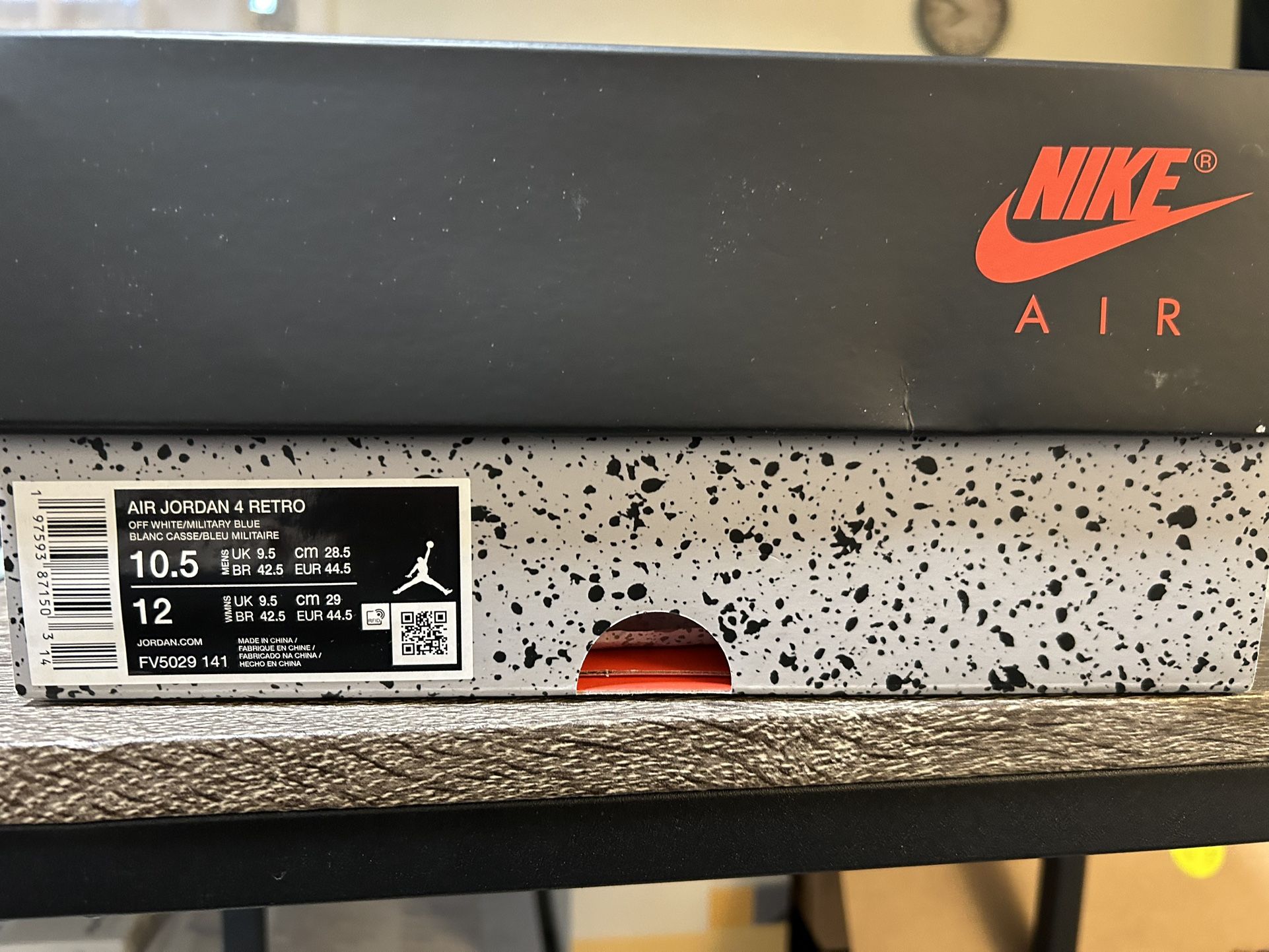 Air Jordan 4 Retro Off White/Military Blue 10.5