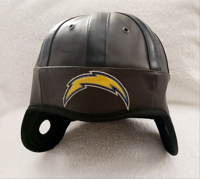 Vintage LA San Diego Chargers Reebok NFL Football Faux Leather Helmet Hat Cap