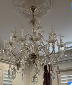 Crystal Chandelier with plate and extra crystals